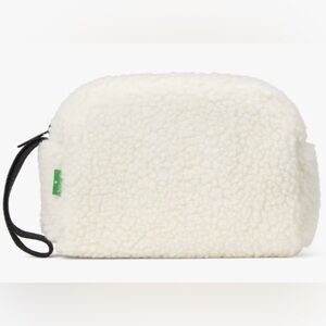 Kate Spade NEW Ivory Sherpa Wristlet Pouch No Callouts, 7"x5"x3" Retails $128